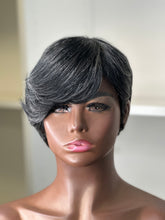 Load image into Gallery viewer, Reba-Mixed Grey Short No Lace Human Hair Wig
