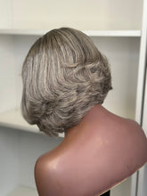 Load image into Gallery viewer, Carolyn 12” Lace Closure Bob Style Human Hair Grey Wig
