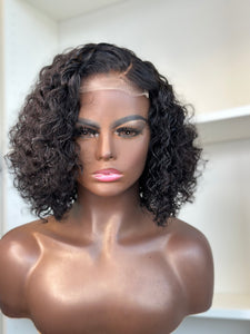 Latoya 12" 5x5 HD Glueless Lace Closure Deep Curly Wet & Wavy Human Hair Wig