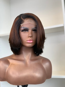 Veronica-12" Transparent 4x4 Lace Closure Glueless Human Hair Bob Style Wig
