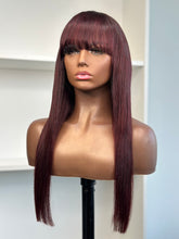 Load image into Gallery viewer, Valerie 18&quot; 5x5 Transparent Lace Closure Bang Glueless Human hair wig
