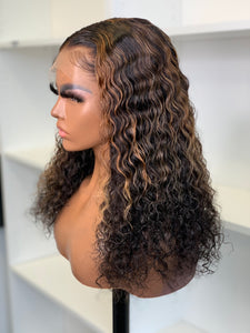 Melanie 16" Lace Front Deep Curly Wet & Wavy Glueless Human Hair Wig